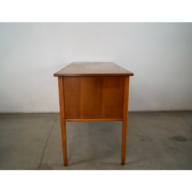 Brown 1950’s Mid-Century Modern Walnut 5-Drawer Desk For Sale - Image 8 of 12