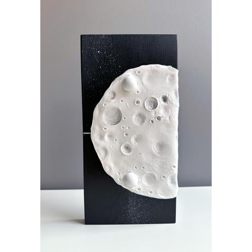 Vera Vizzi, Monochrome Lunar Relief Domino, 2026, Tile Foam-Clay with Enamel on Wood Panel For Sale - Image 4 of 11