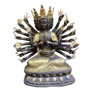 Antique Tibetan Praying Crowned Buddha