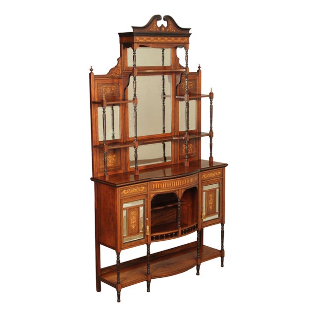 Antique Edwardian Inlaid Rosewood Sideboard For Sale