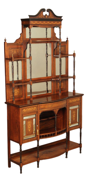 Antique Edwardian Inlaid Rosewood Sideboard