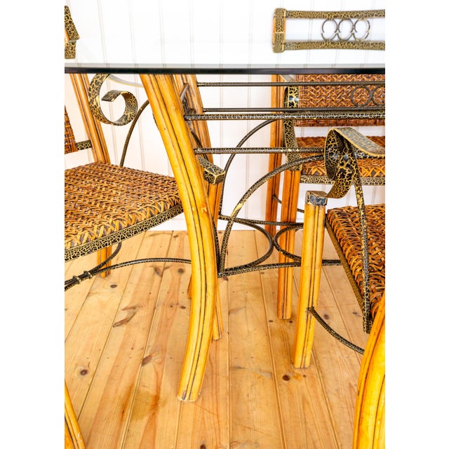 Black Vintage Bohemian Glass Dining Table and Armchairs, 1970s, Set of 5 For Sale - Image 8 of 18