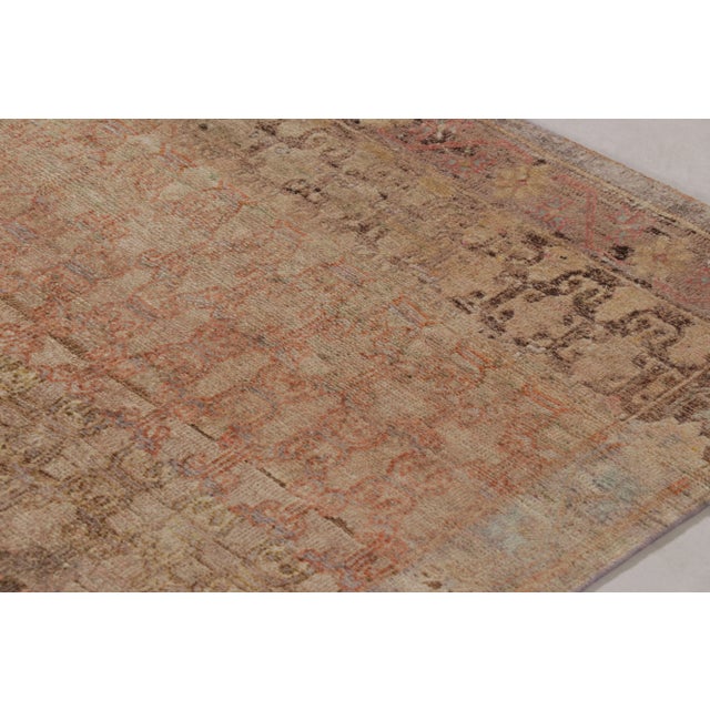 Contemporary Rug & Kilim’s Modern Classics Runner Rug in Ombre Rust and Mauve Floral Lattice Pattern For Sale - Image 3 of 8