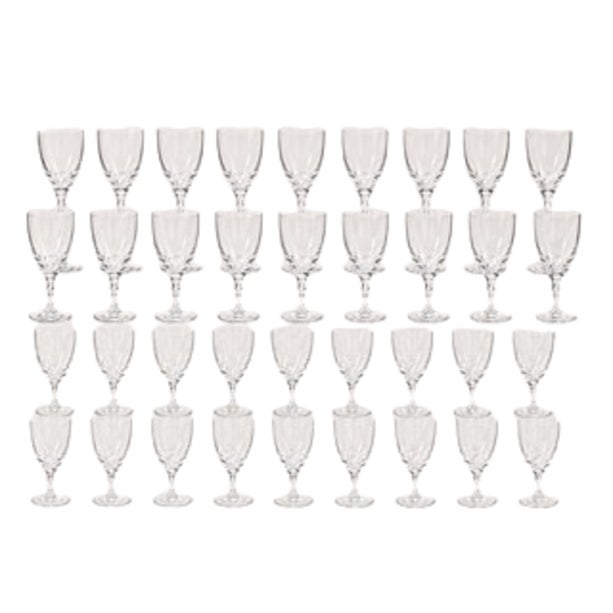 Vintage Orrefors “Carina” 36-Piece Crystal Stemware Service by Ingeborg Lundin, Sweden For Sale