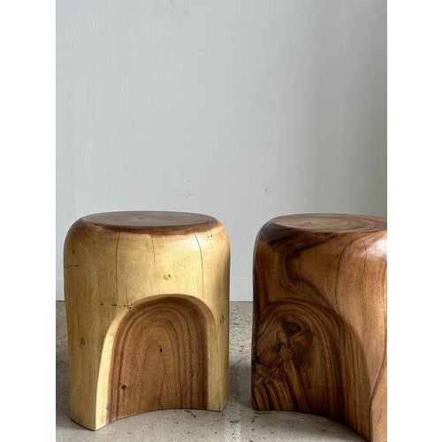 End of Sofa Stool or Side Table in Solid Monoxyl Suar Wood For Sale - Image 12 of 18