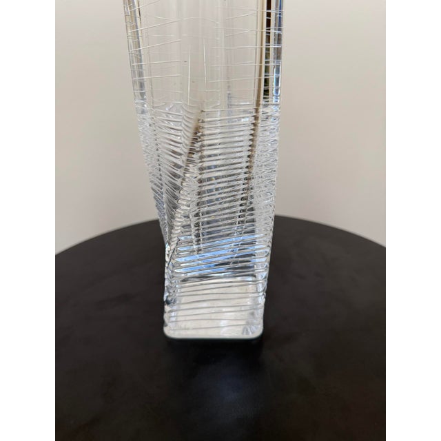Signed Hoya Japanese Crystal Twist Vase For Sale - Image 11 of 15