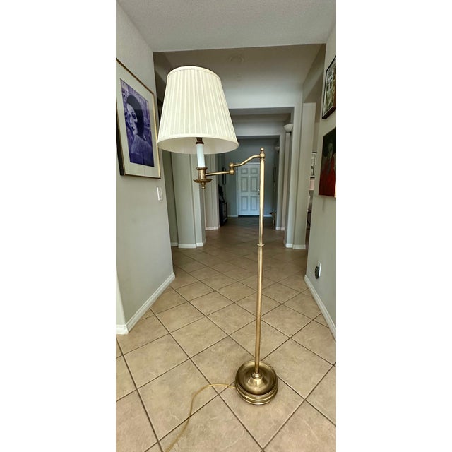 2000 - 2009 Vintage Ralph Lauren 'Sargent' Brass Swing Arm Floor Lamp For Sale - Image 5 of 15