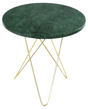 Green Indio Marble and Brass Tall Mini O Table by OxDenmarq