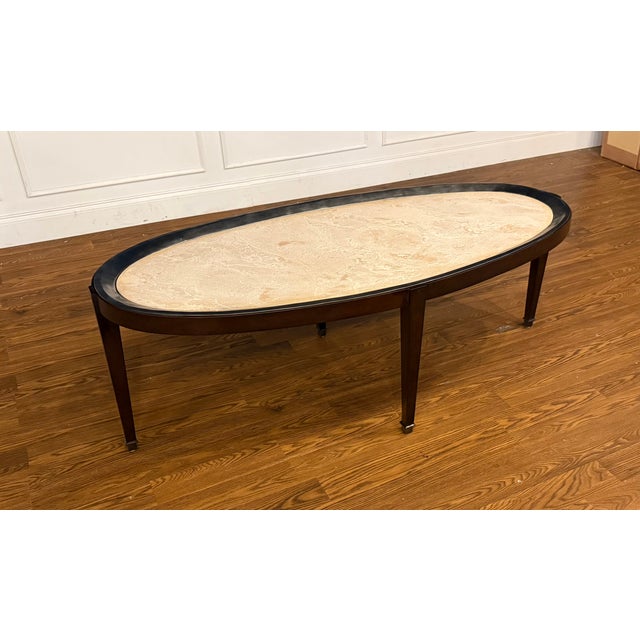 Maitland - Smith Oval Transitional Style Cocktail Table For Sale - Image 9 of 14
