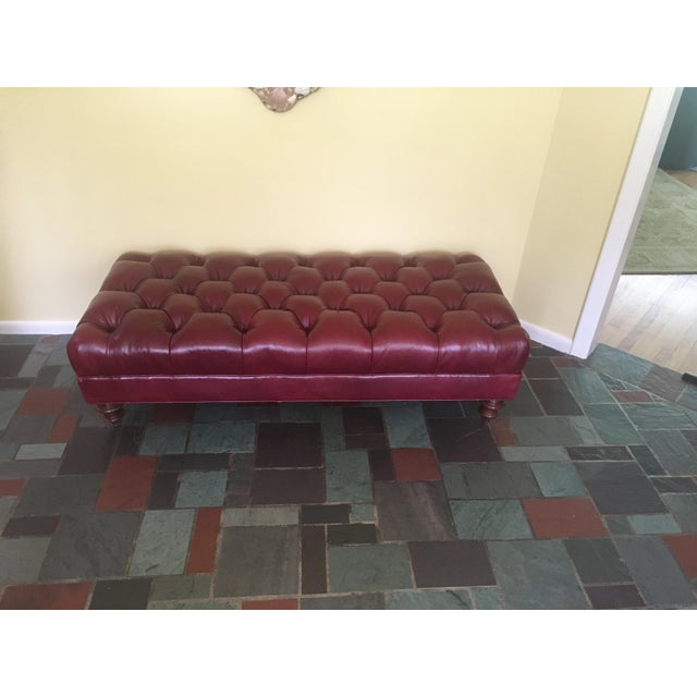 Stickley Maroon Tufted Leather Bench Chairish