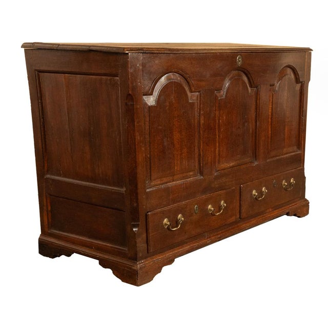 Antique 18th Century Georgian Paneled Lift Up Lid Oak Mule Chest Coffer 1760 For Sale - Image 12 of 14
