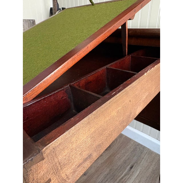Late 19th Century Antique Federal American Walnut & Mahogany Sheraton Style Side Table Collectible For Sale - Image 5 of 12