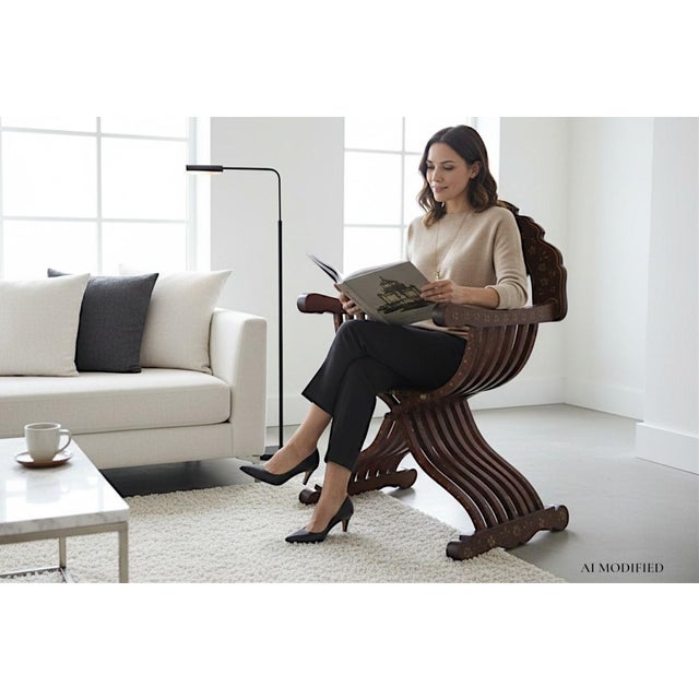 Vintage Savonarola Cedar Chair, 1950s For Sale - Image 10 of 18