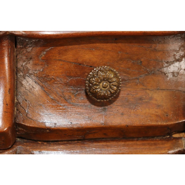 Pair of Antique Italian Baroque Style Brass Mounted Bombe Nightstands For Sale - Image 12 of 15