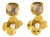 Robert Goossens Gilded Metal Floral Clip Earrings with Pearls and Rock Crystal For Sale