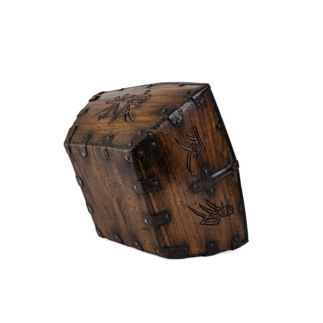 Chestnut Vintage Antique Chinese Wooden Grain Bucket For Sale - Image 8 of 11