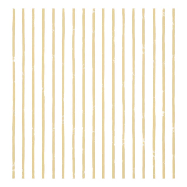 Schumacher Springs Stripe Wallcovering in Yellow For Sale