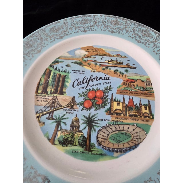 An excellent mint condition vintage original ( guaranteed over 65 years old mid century era collector's porcelain plate )...