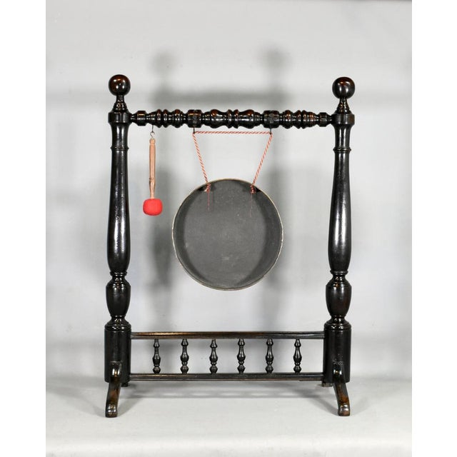Large Framed Dinner Gong in Mahogany, 1890s For Sale - Image 9 of 11