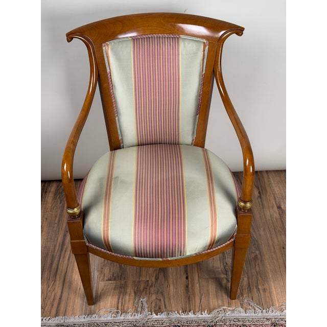 William Switzer French Empire Style Beechwood Armchair For Sale - Image 4 of 9