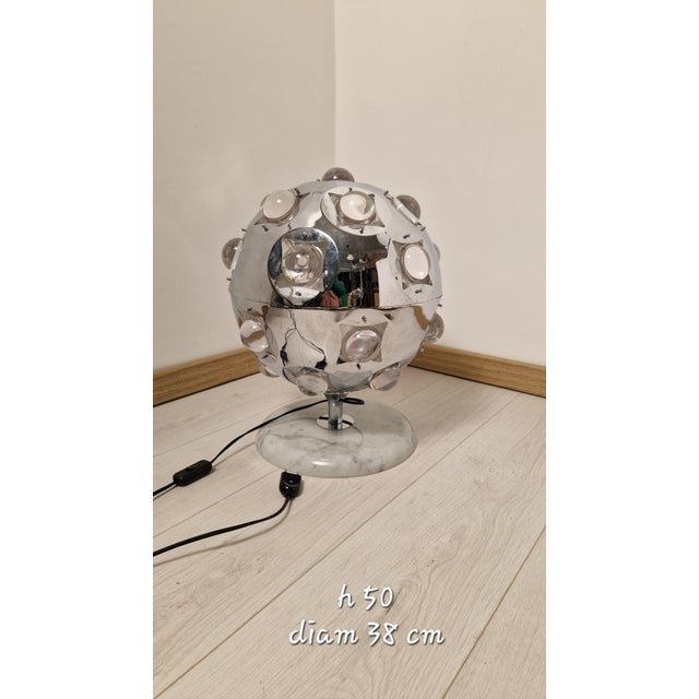 1960s Table Lamp in Chromed Metal and Glass by Oscar Torlasco for Stilkronen For Sale - Image 5 of 14