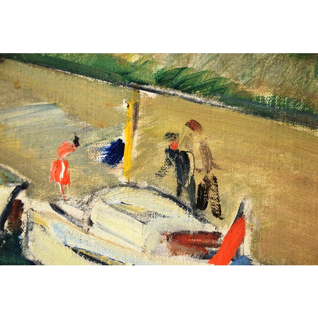 Gerta Springer, Holiday Boats in the Harbor, 1935, Oil on Canvas, Framed For Sale - Image 9 of 17