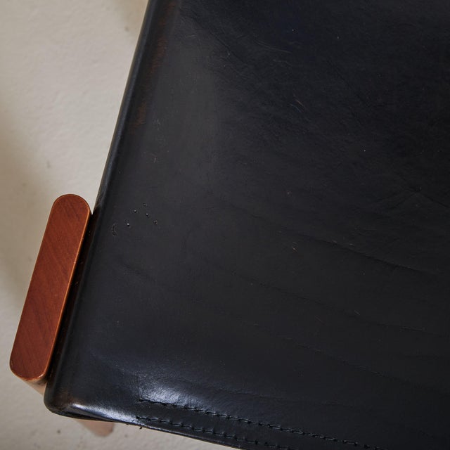 Mid-Century Modern Set of 4 Italian 'Monk' Chairs in Black Leather by Afra & Tobia Scarpa, 1974 For Sale - Image 3 of 11