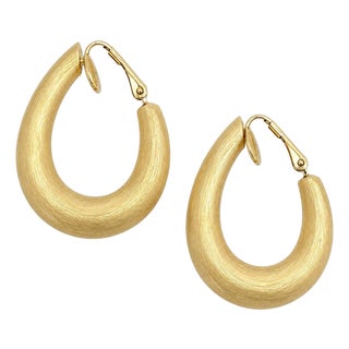 Late 20th Century Pair of 14k Yellow Gold Clip-on Earrings For Sale
