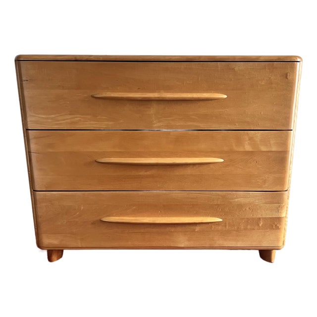 1950s Mid-Century Heywood Wakefield Dresser 3 Drawer Refinished, Attributed For Sale