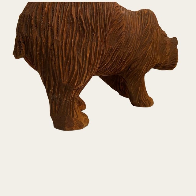 Vintage Hand Carved Wooden Bear in the Style of the Black Forrest Bear For Sale - Image 10 of 12