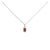 10K White Gold 5x3mm Red Garnet and Diamond Accent Halo Octagonal Shape 18" Pendant Necklace (I-J Color, I1-I2 Clarity) For Sale