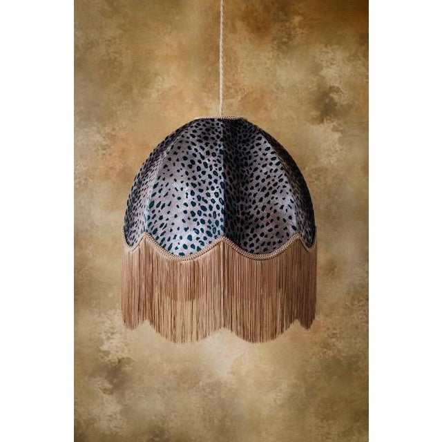 Not Yet Made - Made To Order The Mary Leopard Print Fringed Lampshade - Large For Sale - Image 5 of 7