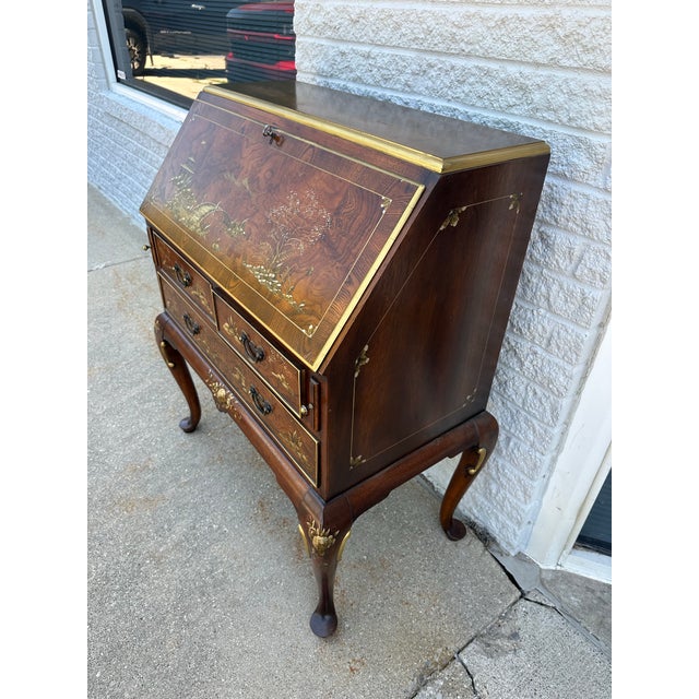 Chinoiserie Vintage Hekman Chinoiserie Secretary Desk For Sale - Image 3 of 9