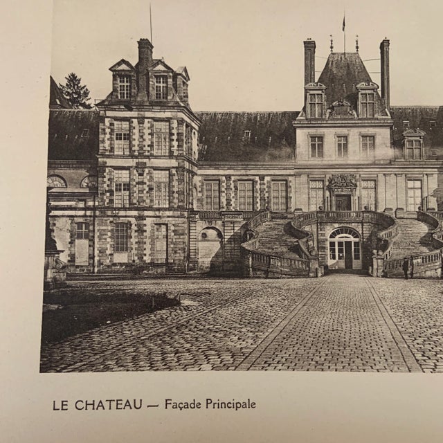 1920 Antique French Fontainebleau Photo Gravure Print 1920 The Castle - Principal Front, Fontainebleau , one of the French...