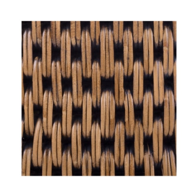 Rustic Rattan Coffee Table W/ Wood Top For Sale - Image 3 of 4