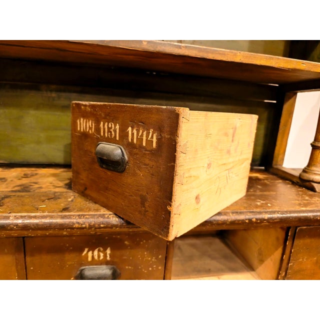 Shop or Pharmacy Furniture in Wood with Drawers, 19th Century, Set of 2 For Sale - Image 16 of 18