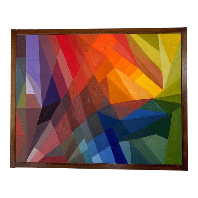 Framed Mid-Century Modern Abstract Painting For Sale