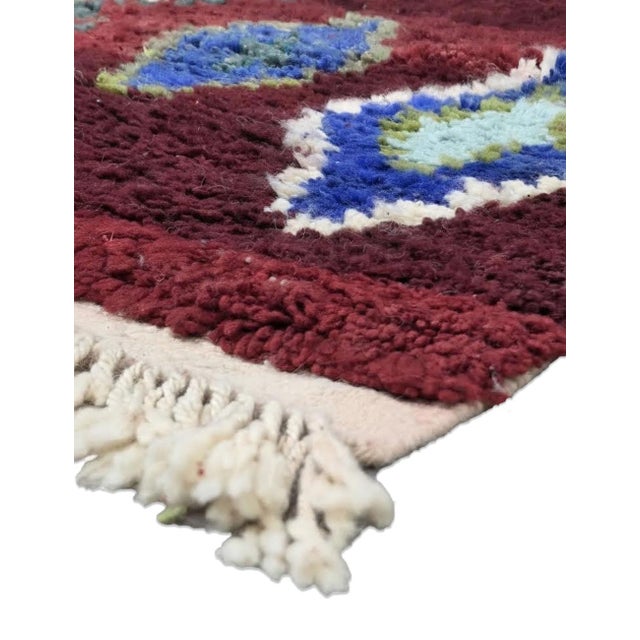 Tribal Red Handwoven Berber Wool Rug - 8.5 X 5.9 Ft For Sale - Image 3 of 8