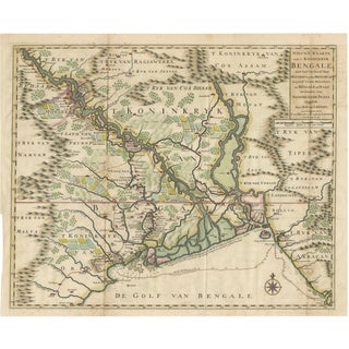 Map of Bengal by van der Aa after Valentijn, 1726 For Sale