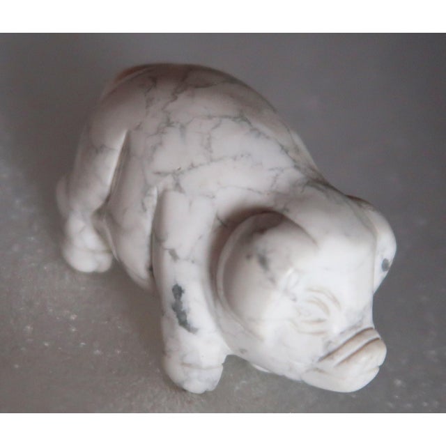 Miniature Well-Carved Piglet "Miss Piggy" - Pig - - Of Uncommon Magnesite Stone. For Sale - Image 9 of 14