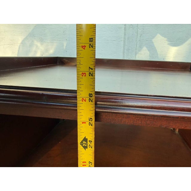 Brown Late 20th Century Pair of Councill Craftsmen Mahogany Chippendale Style Fretwork Nightstands For Sale - Image 8 of 16