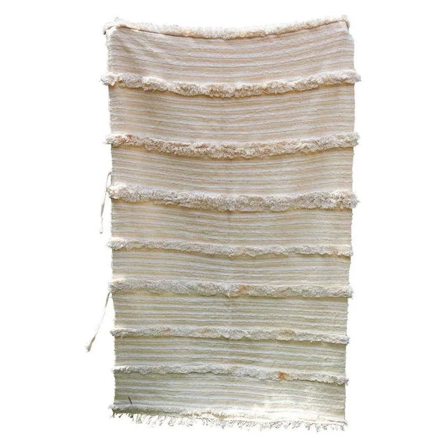 1960s Vintage Tribal Moroccan Handcrafted Wedding Blanket Throw For Sale - Image 13 of 13