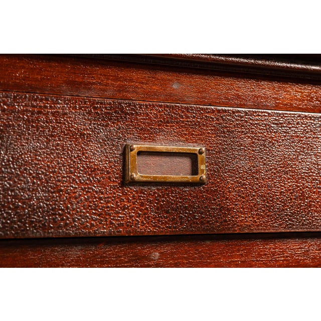 Wood 1940s Vintage Mahogany Flat File Cabinet For Sale - Image 7 of 11