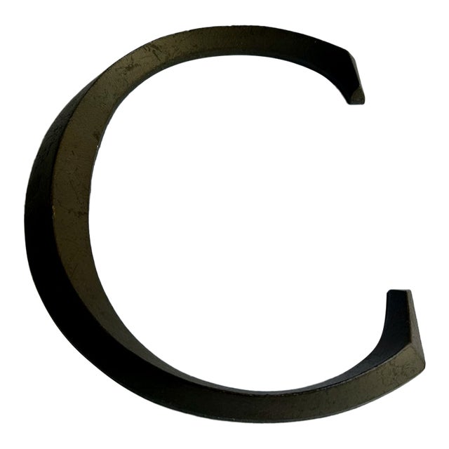 Antique Bronze Letter "C" Hanging Wall Signage For Sale