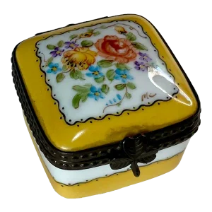 Hand Painted Limoges France, Porcelain Trinket Box