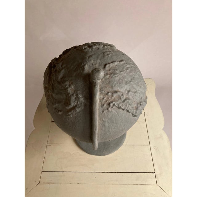 Sculpture Materials Mid 20th Century Serge Roche Style Plaster Globe of the Earth For Sale - Image 7 of 13