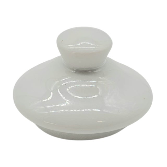 Late 20th Century Apilco White Porcelain Mustard Pot With Lid — Williams Sonoma French Tableware For Sale - Image 5 of 7