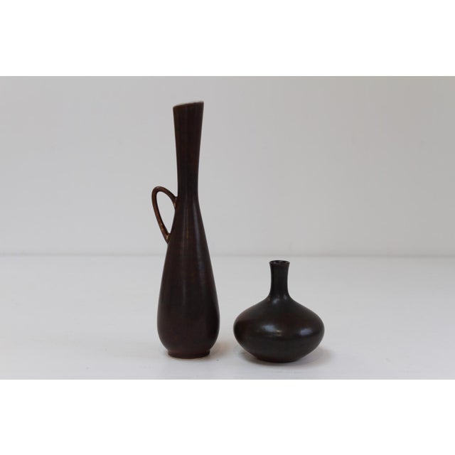 Stoneware Vases by Carl-Harry Stålhane for Rörstrand, Sweden, 1950s, Set of 2 For Sale - Image 6 of 16