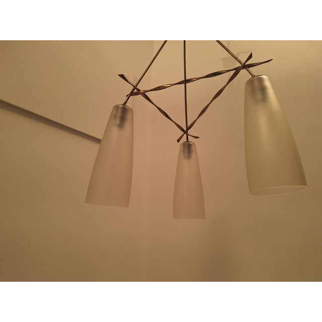 Vintage Pendant Light with Twisted Brass Structure from Fontana Arte, 1950s For Sale - Image 15 of 18