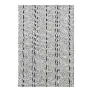 Dash & Albert by Annie Selke Melange Stripe Grey/Black Indoor/Outdoor Rug, 7' 6" x 9' 6" For Sale